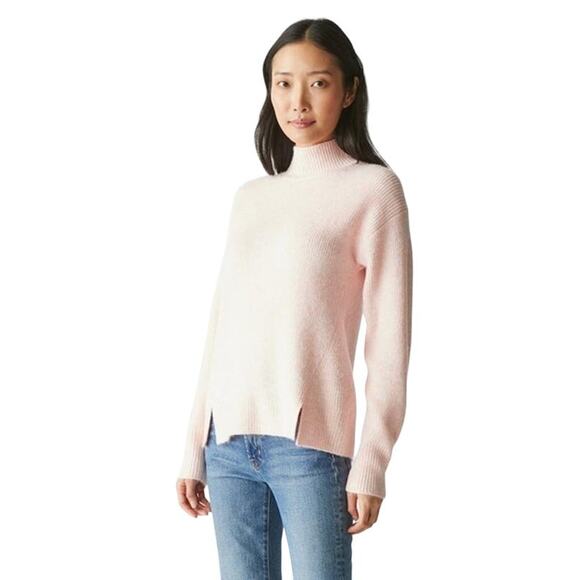 Michael Stars Zion Mock Neck Ribbed Sweater Pink SCP004 Medium M NEW NWT - Picture 2 of 4